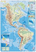 MAPA N°6 CONTINENTE AMERICANO MUNDO CARTOGRAFICO FISICO-POLITICO