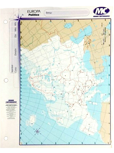 MAPA MUNDO CARTOGRAFICO N°3 - $ 400