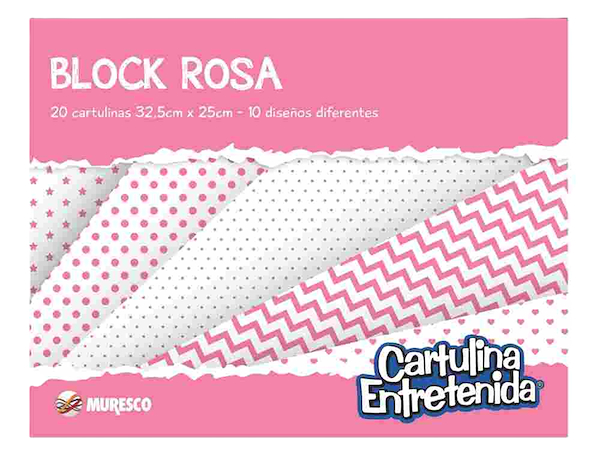 BLOCK DE DIBUJO P/MANUALIDADES ROSA - 76025 - PQX5 MURESCO