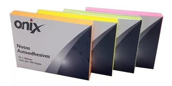 NOTAS AUTOADHESIVAS x 100 Hjs ONIX 75 x 100mm