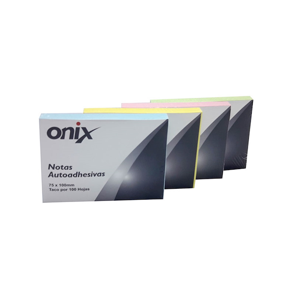 NOTAS AUTOADHESIVAS x 100 Hjs ONIX 75 X 100 mm