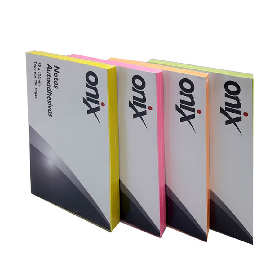 NOTAS AUTOADHESIVAS x 100 Hjs ONIX 75 x 125mm - $ 3.900