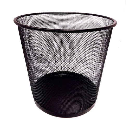 CESTO PAPELERO GRANDE NEGRO ONIX - $ 19.800