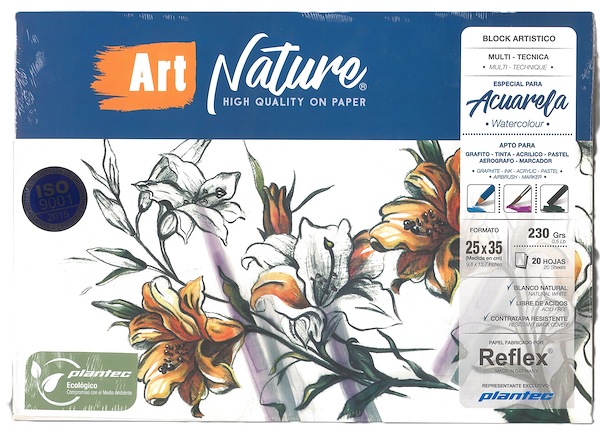BLOCK 25x35 230 Gr 20 Hjs ENCOLADO PLANTEC ART NATURE