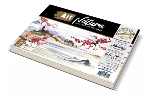 BLOCK 25x35 240 Gr 20 Hjs ENCOLADO 20% ALGODON PLANTEC ART NATURE