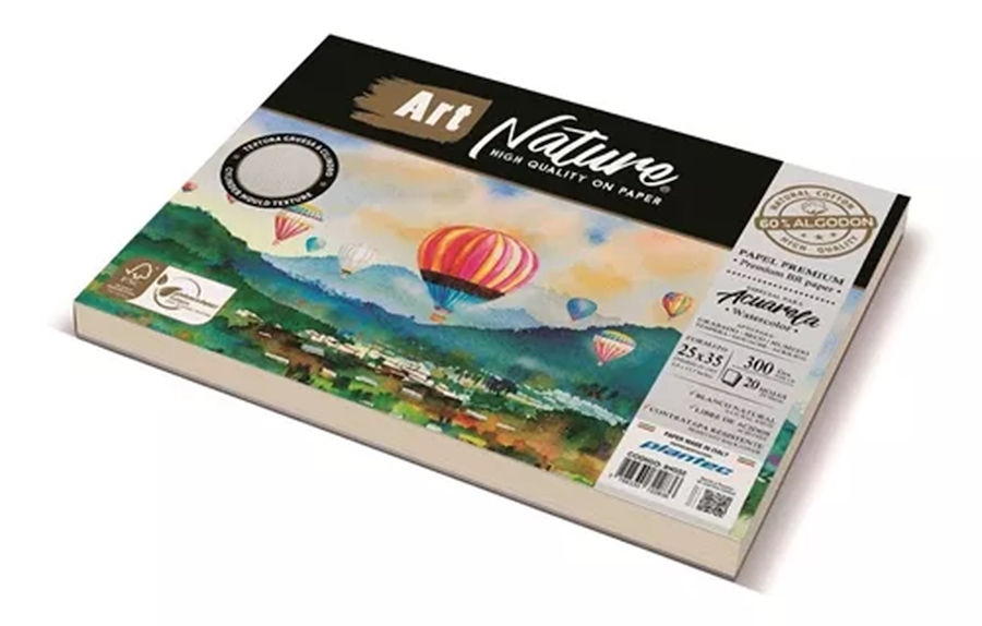 BLOCK 25x35 300 Gr 20 Hjs ENCOLADO 60% ALGODON PLANTEC ART NATURE - $ 24.900