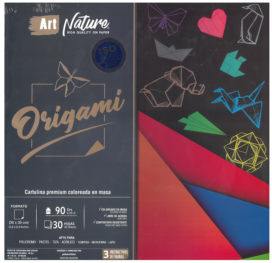 BLOCK 90 Gr ORIGAMI CARTULINA 30 X 30 CM PLANTEC ART NATURE - $ 17.900