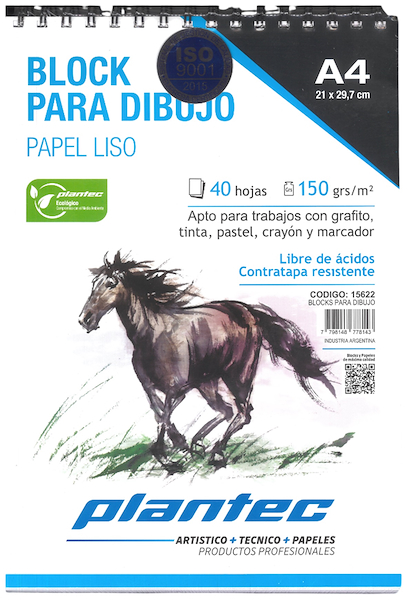 BLOCK LISO A4 150 Gr 40 Hjs PLANTEC ANILLADO SUPERIOR