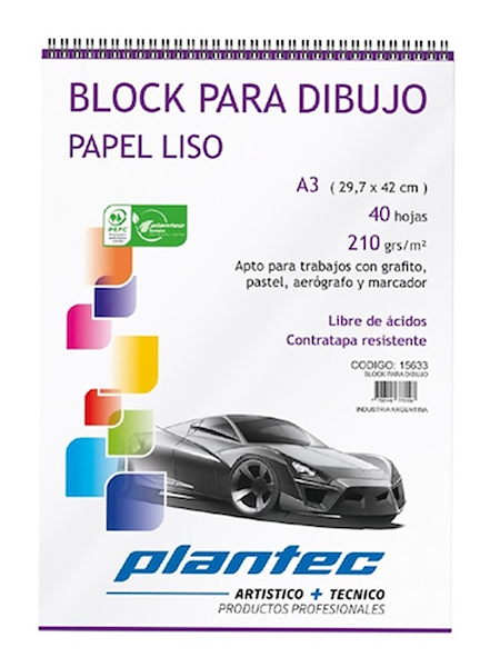 BLOCK A3 X 40 Hjs - 210 GR LISO PLANTEC PLANTEC PAPELES