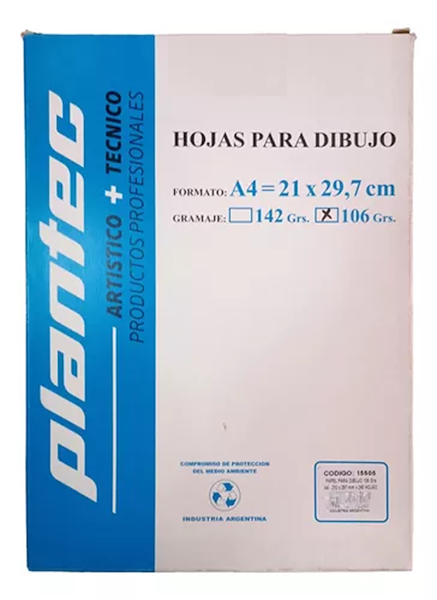 BLOCK A4  - PACK X 10 PLANTEC 106 Gr