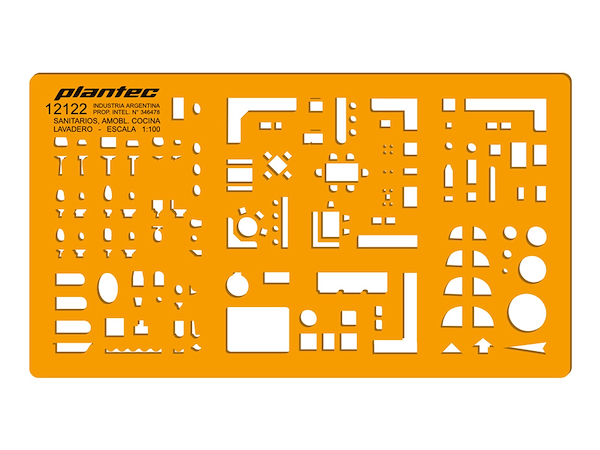 PLANTILLA INYECTADA SANITARIOS, COCINA Y LAVADERO 12122 PLANTEC ESCALA 1:100