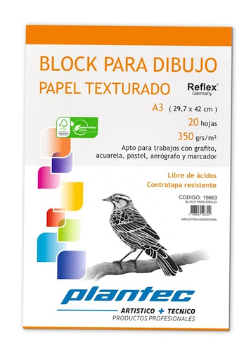 BLOCK PLANTEC A3 X 20 Hjs - 350 GR LISO PLANTEC PLANTEC PAPELES - $ 29.900