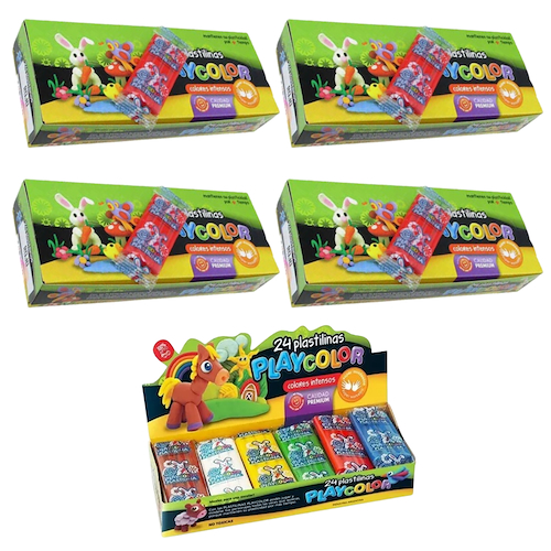 PLASTILINA PLAY COLOR CAJA DE 24 UNIDADES - 5 CAJAS PLAY COLOR SURTIDO - $ 24.500