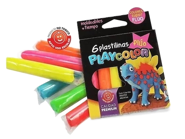 PLASTILINA CAJA X 6 - FLUO PLAY COLOR