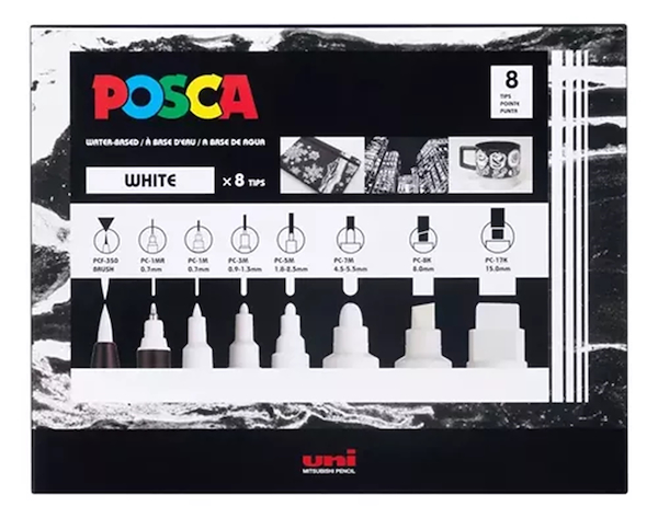 ESTUCHE MARCADORES X 8 PUNTAS MIXTAS POSCA Todas las Puntas