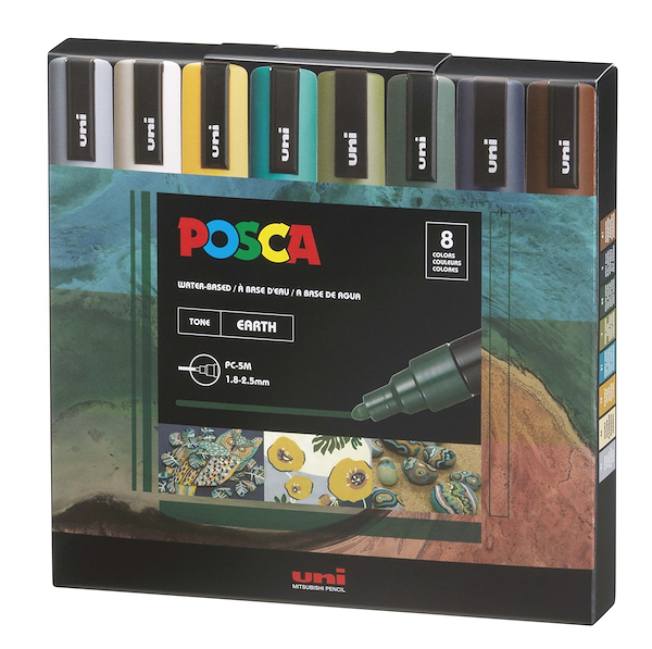 MARCADOR PC-5M PUNTA GRUESA ESTUCHE X 8 POSCA 1.8 MM - 2.5 MM