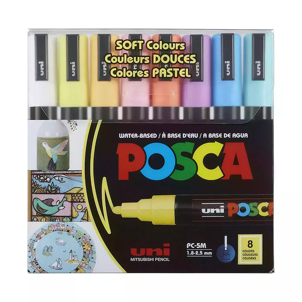 MARCADOR PC-5M PUNTA GRUESA ESTUCHE X 8 POSCA 1.8 MM - 2.5 MM