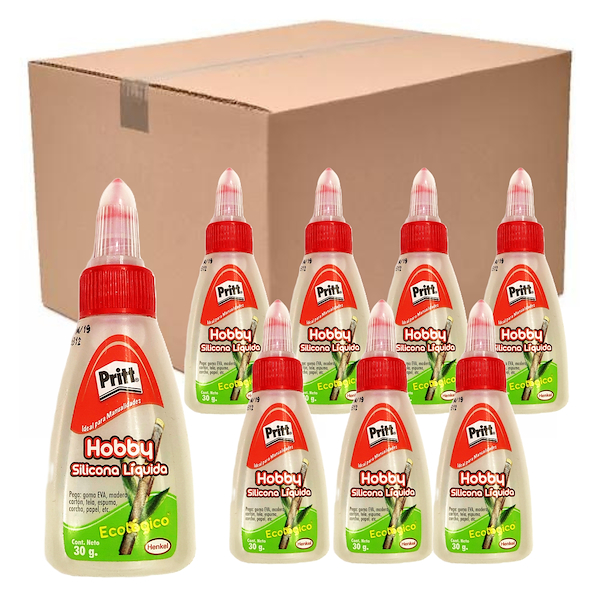 ADHESIVO SILICONA LIQUIDA FRIA 30 Gr CAJA X 48 Unidades PRITT 30 Gr - TRANSPARENTE