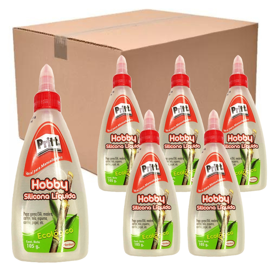 ADHESIVO SILICONA LIQUIDA FRIA 105 Gr CAJA X 48 Unidades PRITT 105 Gr - TRANSPARENTE - $ 129.347