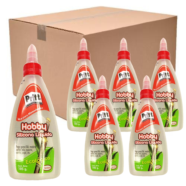 ADHESIVO SILICONA LIQUIDA FRIA 105 Gr CAJA X 48 Unidades PRITT 105 Gr - TRANSPARENTE