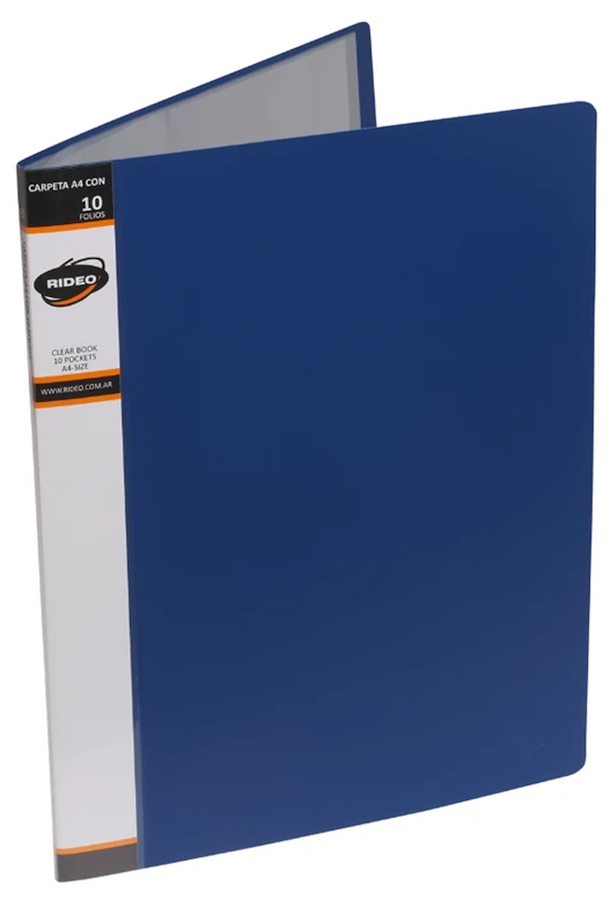 CARPETA - A4 - CON 10 FOLIOS - FLEX - COLORES CLASICOS RIDEO FLEX - $ 3.500