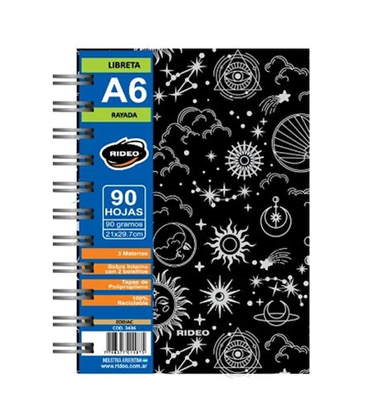 LIBRETA A6 - 90 Hjs RAYADO RIDEO ZODIAC