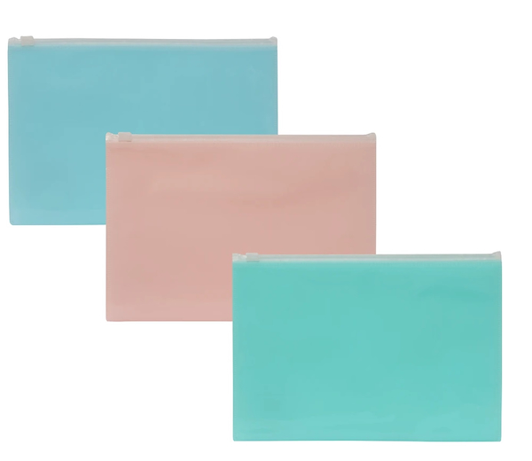 SOBRE PLASTICO A5 CON CIERRE ZIPPER - COLOR PASTEL RIDEO