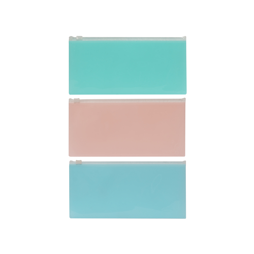 SOBRE PLASTICO OFICIO INGLES CON CIERRE ZIPPER RIDEO COLOR PASTEL - $ 1.500