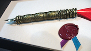Modelo Da Vinci Portaplumas metálico con pluma de ganso SEPIA ARTE