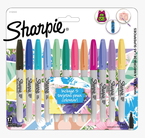 MARCADOR X12 + 5 TARJETAS SHARPIE - $ 19.000