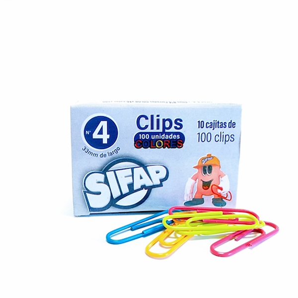 CLIPS FORRADO 4 CAJITA X 100 UDS.(33 MM) SIFAP