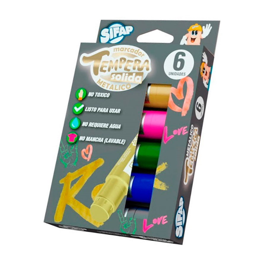 TEMPERA SOLIDA METALICA X 6 UDS SIFAP - $ 12.900