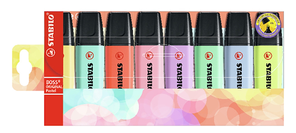 RESALTADOR BOSS PASTEL WALLET x 8 STABILO