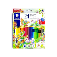 LAPICES COLOR CARTON x 24 LARGOS + SACAPUNTAS STAEDTLER