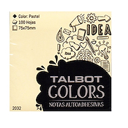 NOTAS AUTOADHESIVAS 75x75mm x 100h PASTEL TALBOT