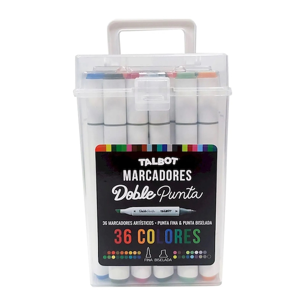 MARCADOR DOBLE PUNTA VALIJA x 36 U TALBOT 36 Unidades