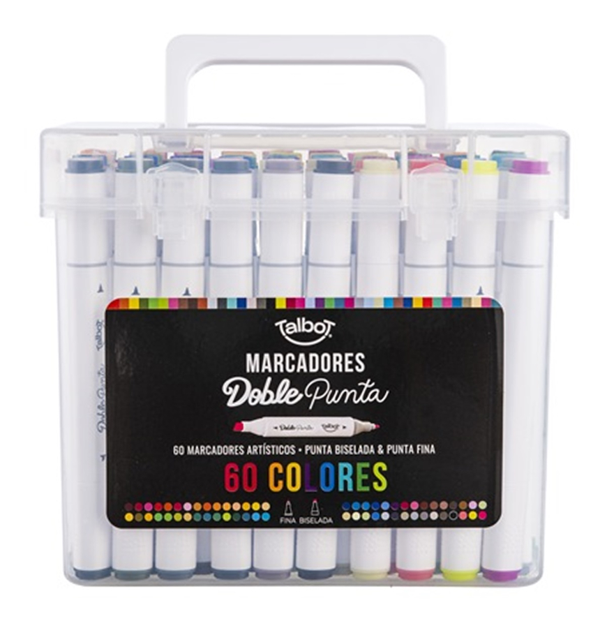 MARCADOR DOBLE PUNTA VALIJA x 60 U TALBOT 60 Unidades - $ 49.000