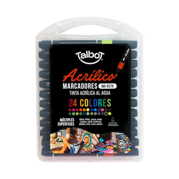 MARCADOR ACRILICO VALIJA X 24 U TALBOT 24 Unidades