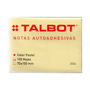 NOTAS AUTOADHESIVAS 75x100mm x 100h AMARILLA TALBOT