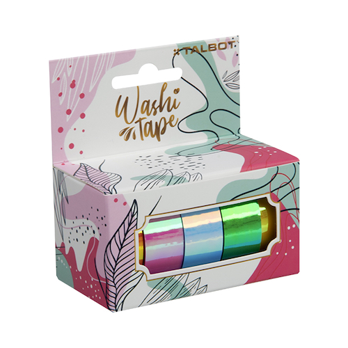 CINTA WASHI TAPE HOLOGRAFIC 1,5 X 3 Mts. X 5 TALBOT - $ 3.800