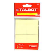 NOTAS AUTOADHESIVAS YIDOO 37,5x50mm  x 100h. AMARILLA x 4 BL TALBOT