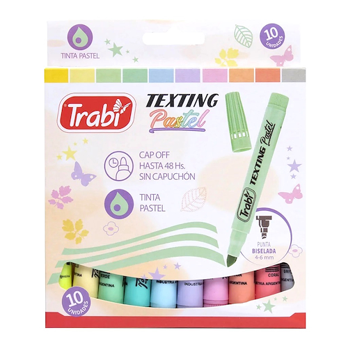 RESALTADOR TEXTING PASTEL SET X 10 TRABI