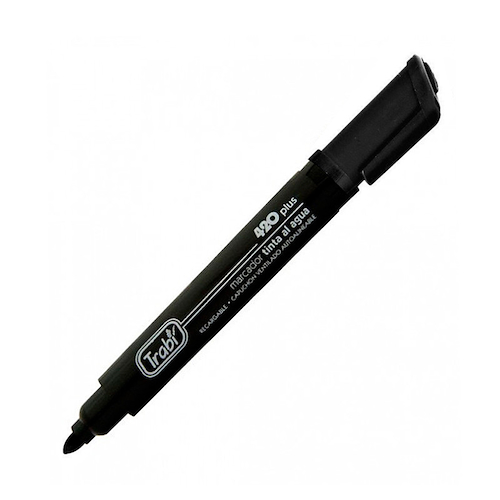 MARCADOR AL AGUA 420 - NEGRO TRABI 420 - $ 1.000