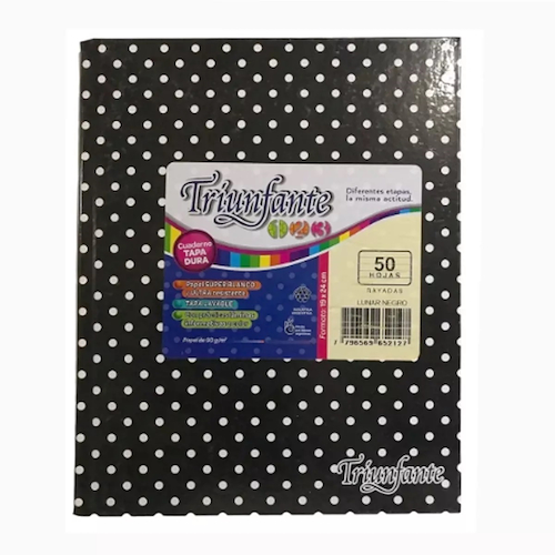 CUADERNO N°3 RAYADO X 50 Hjs - LUNAR TRIUNFANTE BLANCO - $ 6.000