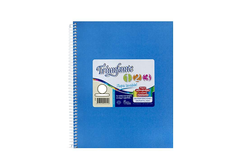 CUADERNO N°3 CON ESPIRAL X 60 Hjs - RAYADO TRIUNFANTE AZUL - $ 7.900