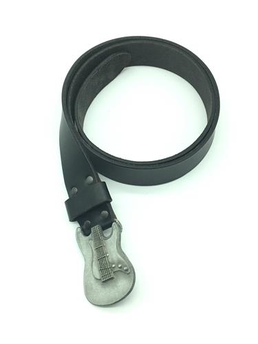 ANTITODO P10 -Cinturon guitarra Strato Cinturon de cuero Negro - (OFERTA)