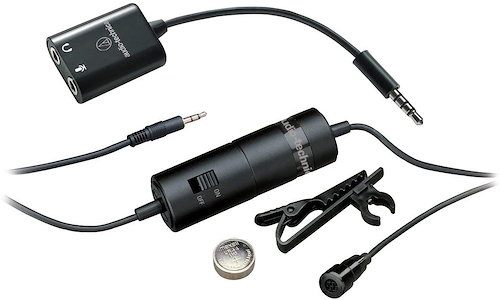 AUDIO-TECHNICA ATR3350XIS - Funciona c/Pilas Microfono Condenser Lavalier