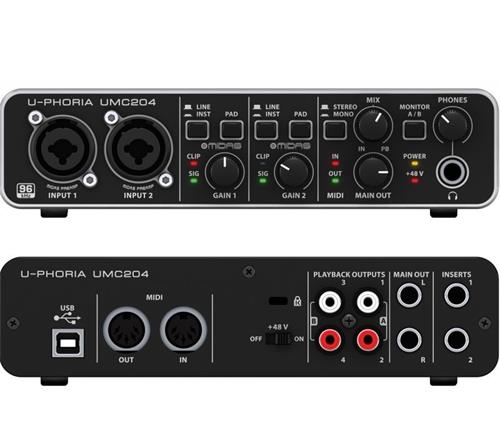 BEHRINGER UMC204 HD  2x4 Interfaz de audio USB