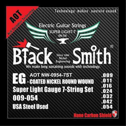 BLACK SMITH AOTNW-0954-7st - Regular Light-7 - 09/054 - Coated Encordado p/Guitarra Eléctrica de 7 Cuerdas