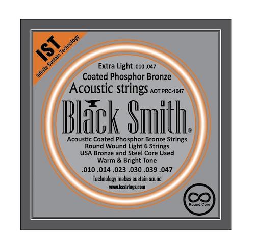 BLACK SMITH Encordado p/Guitarra Acústica APRC-1047 Extra Light- Antioxi